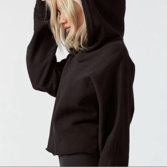 🆕S/M JOAH BROWN BLACK COCOON HOODIE LIGHTWEIGHT SMOOTH MODAL & SPANDEX VERSION - Picture 4 of 8